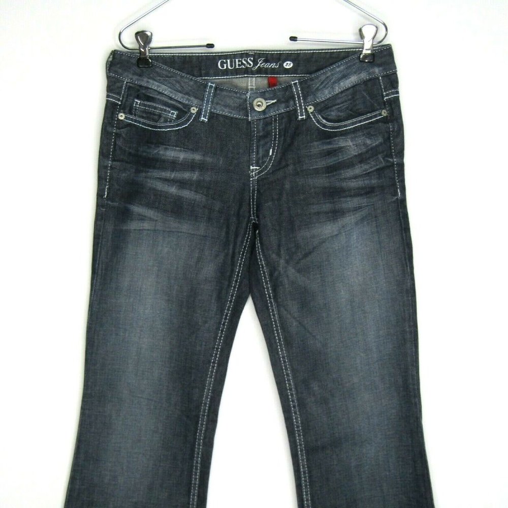 Women’s Guess Foxy Flare Jeans Size 28 Low Rise Distressed